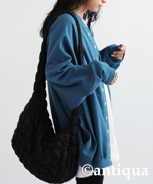antiqua(アンティカ)の「コクーンシルエット2wayカーディガン(カーディガン/ボレロ・レディース・ブラック/グリーン/ブルー/杢グレー・FREE)」の19枚目の写真