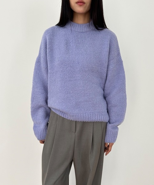 Didot.showroom(ディドット ショールーム)の「ウールブレンド ボリューム マカロンカラー ニット(ニット/セーター・レディース・ブルー/ラベンダー/イエロー/クリーム・FREE)」の3枚目の写真