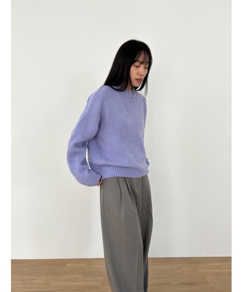 Didot.showroom(ディドット ショールーム)の「ウールブレンド ボリューム マカロンカラー ニット(ニット/セーター・レディース・ブルー/ラベンダー/イエロー/クリーム・FREE)」の13枚目の写真