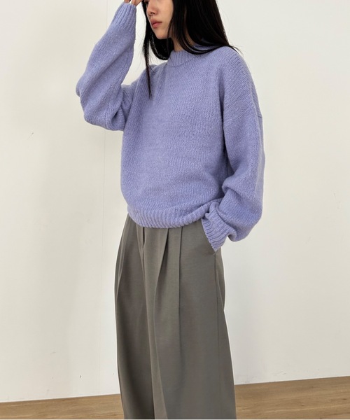Didot.showroom(ディドット ショールーム)の「ウールブレンド ボリューム マカロンカラー ニット(ニット/セーター・レディース・ブルー/ラベンダー/イエロー/クリーム・FREE)」の8枚目の写真