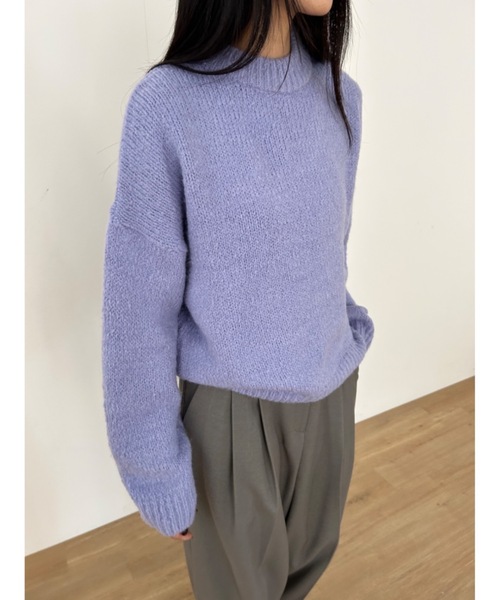 Didot.showroom(ディドット ショールーム)の「ウールブレンド ボリューム マカロンカラー ニット(ニット/セーター・レディース・ブルー/ラベンダー/イエロー/クリーム・FREE)」の6枚目の写真