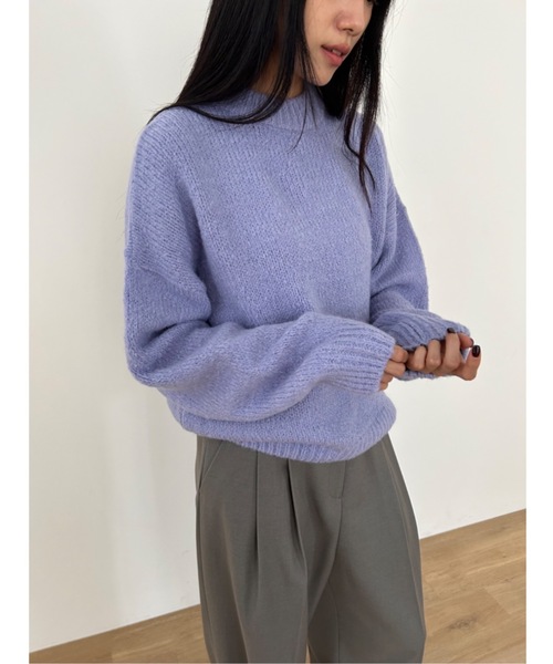 Didot.showroom(ディドット ショールーム)の「ウールブレンド ボリューム マカロンカラー ニット(ニット/セーター・レディース・ブルー/ラベンダー/イエロー/クリーム・FREE)」の7枚目の写真
