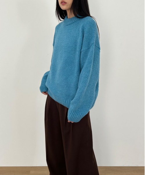 Didot.showroom(ディドット ショールーム)の「ウールブレンド ボリューム マカロンカラー ニット(ニット/セーター・レディース・ブルー/ラベンダー/イエロー/クリーム・FREE)」の18枚目の写真