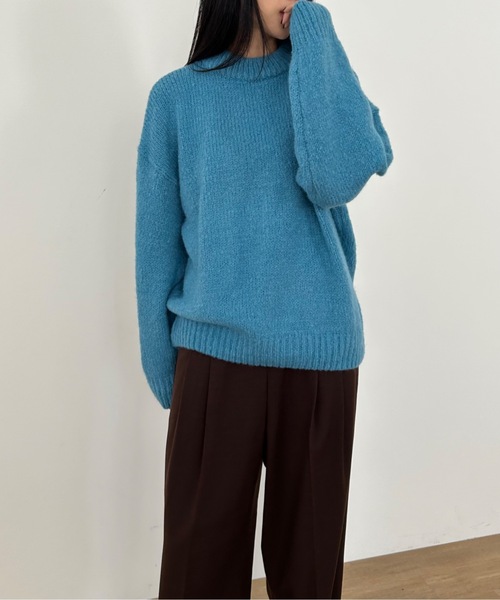 Didot.showroom(ディドット ショールーム)の「ウールブレンド ボリューム マカロンカラー ニット(ニット/セーター・レディース・ブルー/ラベンダー/イエロー/クリーム・FREE)」の21枚目の写真