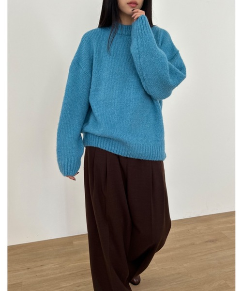 Didot.showroom(ディドット ショールーム)の「ウールブレンド ボリューム マカロンカラー ニット(ニット/セーター・レディース・ブルー/ラベンダー/イエロー/クリーム・FREE)」の22枚目の写真