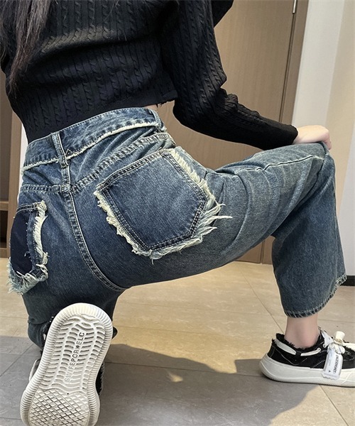 セール】フリンジデニムワイドパンツ（デニムパンツ）｜FREE STYLISTS