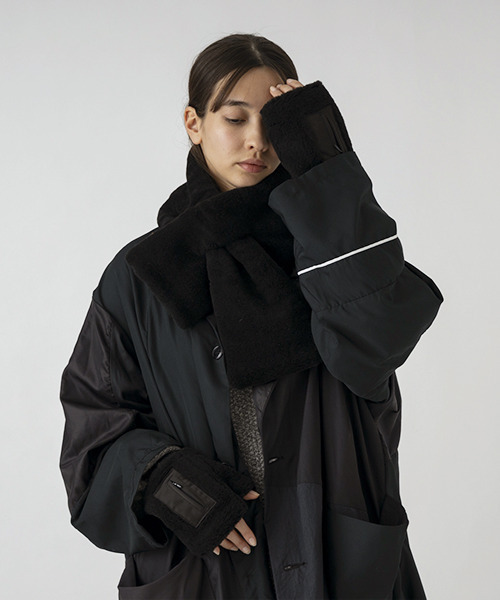 SUBLIME（サブライム）の「【SUBLIME/サブライム】GO OUT BOA GLOVE 指だしボアグローブ 手袋SB233-0615（手袋・メンズ・オフホワイト/ブラック/モカ・FREE）」の6枚目の写真