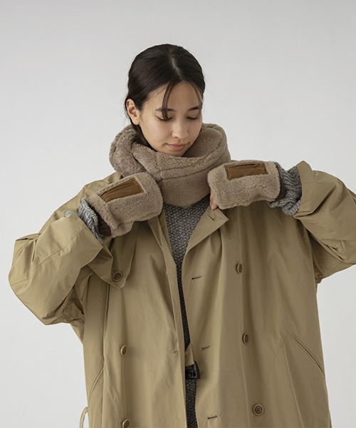 SUBLIME（サブライム）の「【SUBLIME/サブライム】GO OUT BOA GLOVE 指だしボアグローブ 手袋SB233-0615（手袋・メンズ・オフホワイト/ブラック/モカ・FREE）」の7枚目の写真