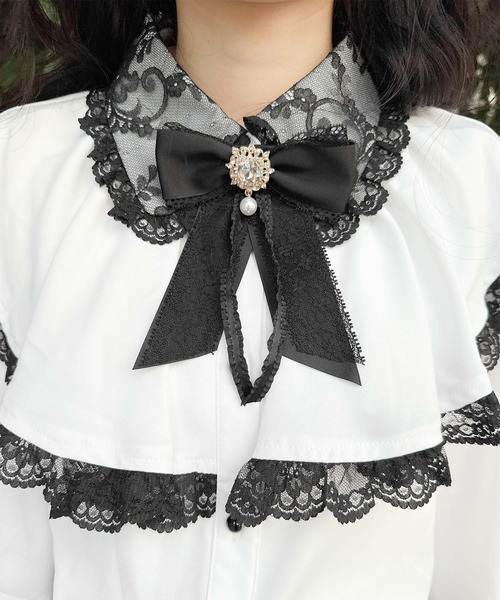 ROJITA（ロジータ）の「フレアボリュームケープライクブラウス（シャツ/ブラウス・レディース・パープル/ブラック/ホワイト・FREE）」の12枚目の写真