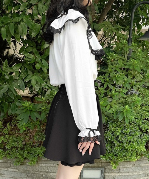 ROJITA（ロジータ）の「フレアボリュームケープライクブラウス（シャツ/ブラウス・レディース・パープル/ブラック/ホワイト・FREE）」の15枚目の写真