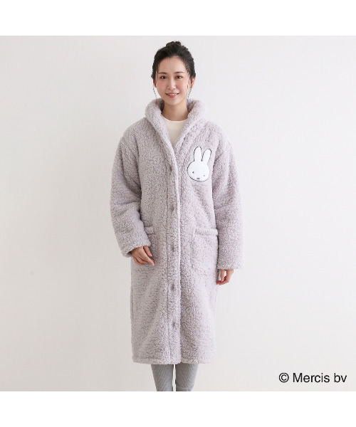 blooming FLORA（ブルーミングフローラ）の「【 もふもふmiffy 着る毛布 】ルームウェア 前開き  あったか 温活 ミッフィー / M L LL（ガウン/バスローブ・レディース・モーブ系/グレー・X-LARGE/LARGE/MEDIUM）」の7枚目の写真