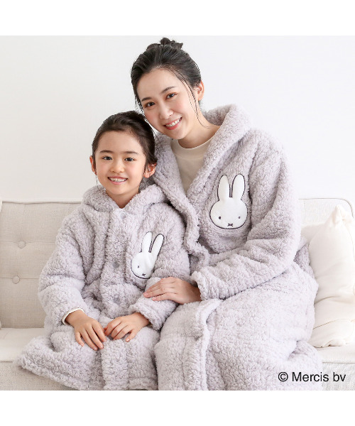 blooming FLORA（ブルーミングフローラ）の「【 もふもふmiffy 着る毛布 】ルームウェア 前開き  あったか 温活 ミッフィー / M L LL（ガウン/バスローブ・レディース・モーブ系/グレー・X-LARGE/LARGE/MEDIUM）」の19枚目の写真