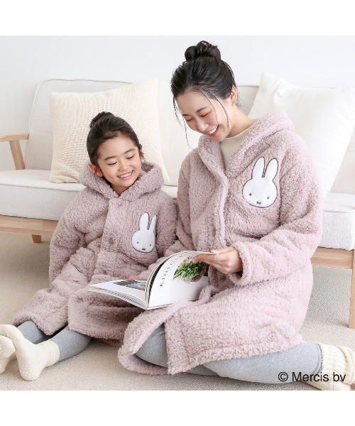 blooming FLORA（ブルーミングフローラ）の「【 もふもふmiffy 着る毛布 】ルームウェア 前開き  あったか 温活 ミッフィー / M L LL（ガウン/バスローブ・レディース・モーブ系/グレー・X-LARGE/LARGE/MEDIUM）」の21枚目の写真