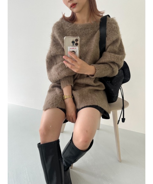 JUMELLE(ジュメロ)の「モヘア2wayニット(ニット/セーター・レディース・モカ/ピンク/アイボリー・MEDIUM)」の9枚目の写真