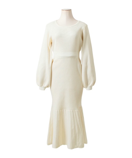 Julia Boutique（ジュリアブティック）の「ウエストマークリブニットマーメイドワンピース/23565（ワンピース・レディース・ブラック/アイボリー/オールドローズ系・ONE）」の21枚目の写真