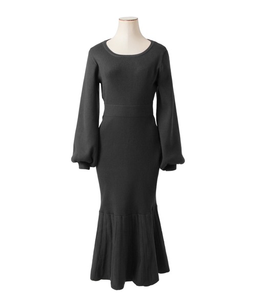 Julia Boutique（ジュリアブティック）の「ウエストマークリブニットマーメイドワンピース/23565（ワンピース・レディース・ブラック/アイボリー/オールドローズ系・ONE）」の22枚目の写真