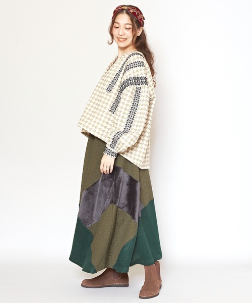 チャイハネ(チャイハネ)の「【チャイハネ】マロナパッチワークスカート(スカート・レディース・ベージュ/レッド/グリーン/ブラック/グレー/ダークグリーン・FREE)」の18枚目の写真