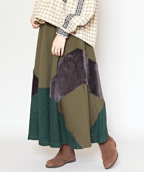 チャイハネ(チャイハネ)の「【チャイハネ】マロナパッチワークスカート(スカート・レディース・ベージュ/レッド/グリーン/ブラック/グレー/ダークグリーン・FREE)」の21枚目の写真