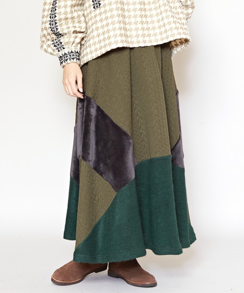 チャイハネ(チャイハネ)の「【チャイハネ】マロナパッチワークスカート(スカート・レディース・ベージュ/レッド/グリーン/ブラック/グレー/ダークグリーン・FREE)」の22枚目の写真