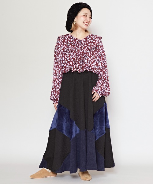 チャイハネ(チャイハネ)の「【チャイハネ】マロナパッチワークスカート(スカート・レディース・ベージュ/レッド/グリーン/ブラック/グレー/ダークグリーン・FREE)」の8枚目の写真