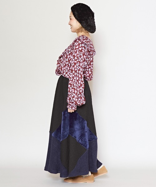 チャイハネ(チャイハネ)の「【チャイハネ】マロナパッチワークスカート(スカート・レディース・ベージュ/レッド/グリーン/ブラック/グレー/ダークグリーン・FREE)」の9枚目の写真