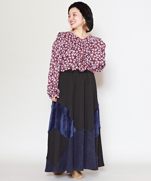 チャイハネ(チャイハネ)の「【チャイハネ】マロナパッチワークスカート(スカート・レディース・ベージュ/レッド/グリーン/ブラック/グレー/ダークグリーン・FREE)」の11枚目の写真