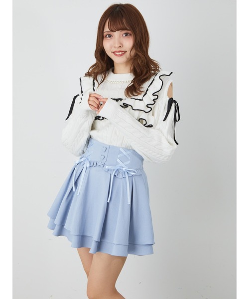 Ank Rouge(アンクルージュ)の「ヨークスピンドルスカパン(スカート・レディース・ブラック/ホワイト/ブルー/ピンク・M)」の21枚目の写真