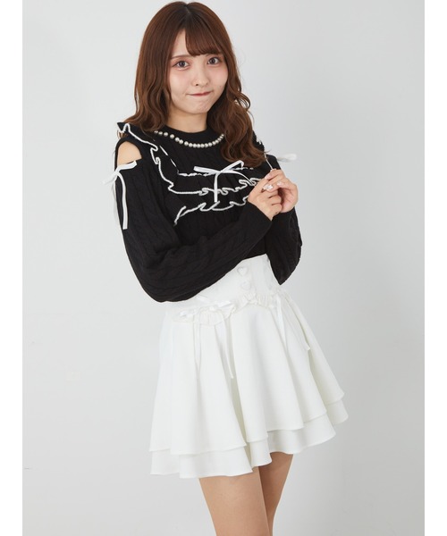 Ank Rouge(アンクルージュ)の「ヨークスピンドルスカパン(スカート・レディース・ブラック/ホワイト/ブルー/ピンク・M)」の22枚目の写真