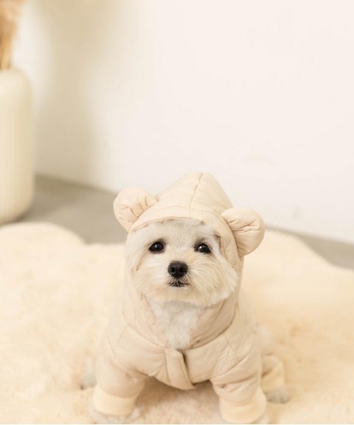 moncheri（モンシェリ）の「くま耳キルティングロンパース/ 犬服