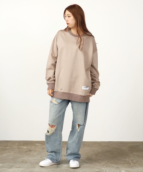 DIET BUTCHER（ダイエットブッチャー）の「DIET BUTCHER/ダイエットブッチャー Big&long sweatshirt スウェット（スウェット・メンズ・ブラウン/アッシュグレー・1/2/3）」の12枚目の写真