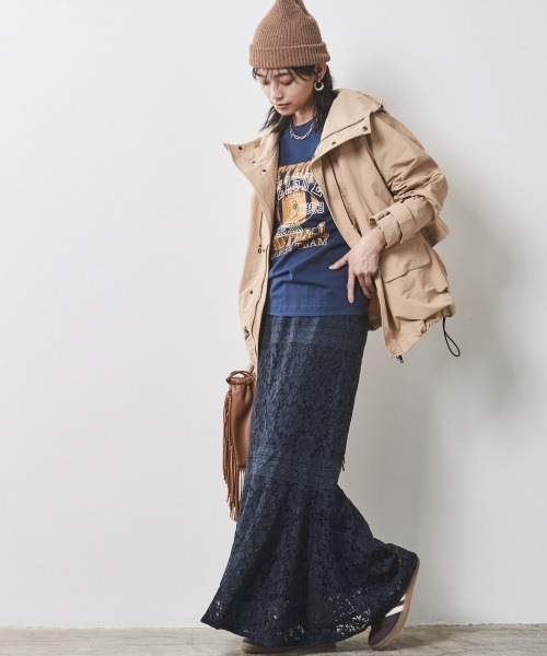 CHIC STYLE（シックスタイル）の「＜大きいサイズ＞フィールドパーカー シックスタイル（ブルゾン・レディース・ネイビー/ベージュ・3L/5L/L/LL/4L）」の14枚目の写真