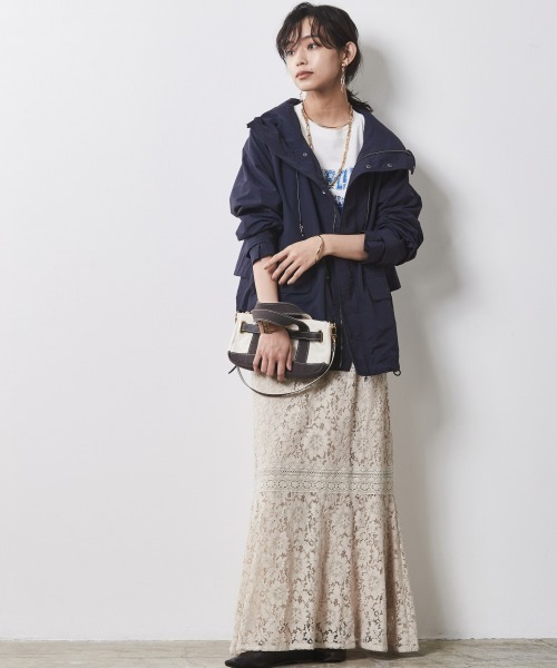 CHIC STYLE（シックスタイル）の「＜大きいサイズ＞フィールドパーカー シックスタイル（ブルゾン・レディース・ネイビー/ベージュ・3L/5L/L/LL/4L）」の11枚目の写真