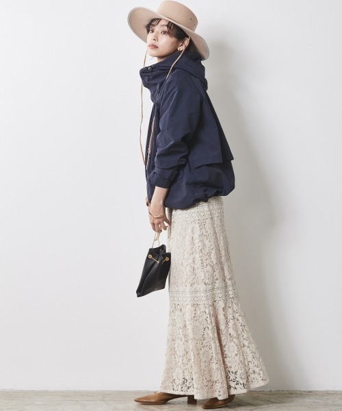 CHIC STYLE（シックスタイル）の「＜大きいサイズ＞フィールドパーカー シックスタイル（ブルゾン・レディース・ネイビー/ベージュ・3L/5L/L/LL/4L）」の18枚目の写真