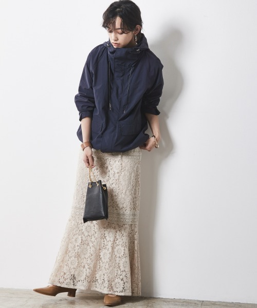 CHIC STYLE（シックスタイル）の「＜大きいサイズ＞フィールドパーカー シックスタイル（ブルゾン・レディース・ネイビー/ベージュ・3L/5L/L/LL/4L）」の9枚目の写真
