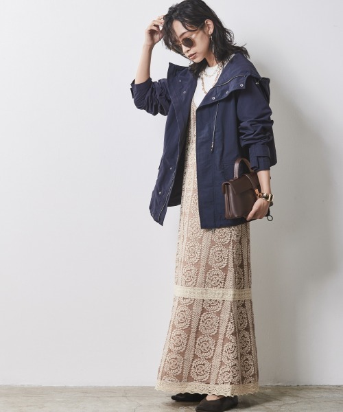 CHIC STYLE（シックスタイル）の「＜大きいサイズ＞フィールドパーカー シックスタイル（ブルゾン・レディース・ネイビー/ベージュ・3L/5L/L/LL/4L）」の15枚目の写真