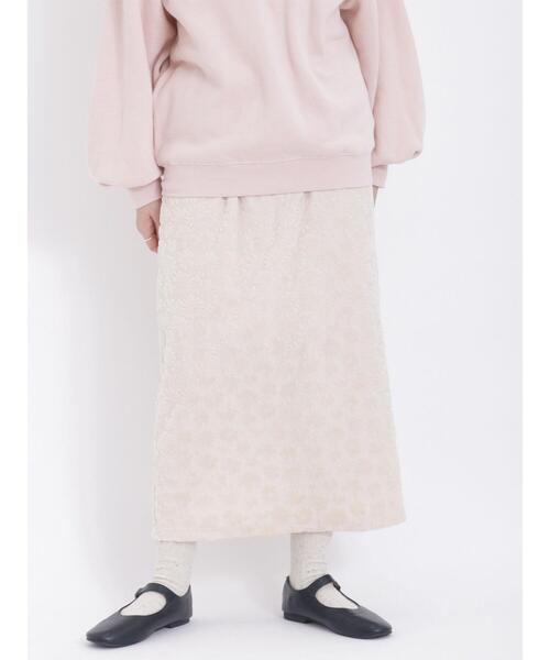 Samansa Mos2(サマンサ モスモス)の「花柄ベロアナロースカート(スカート・レディース・ブラック/オフホワイト・F)」の3枚目の写真