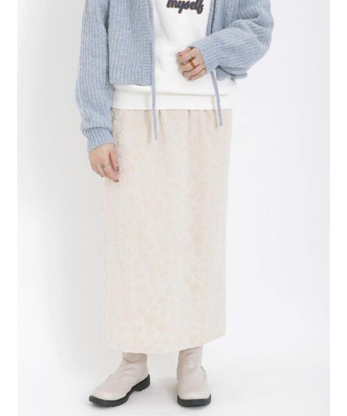 Samansa Mos2(サマンサ モスモス)の「花柄ベロアナロースカート(スカート・レディース・ブラック/オフホワイト・F)」の5枚目の写真