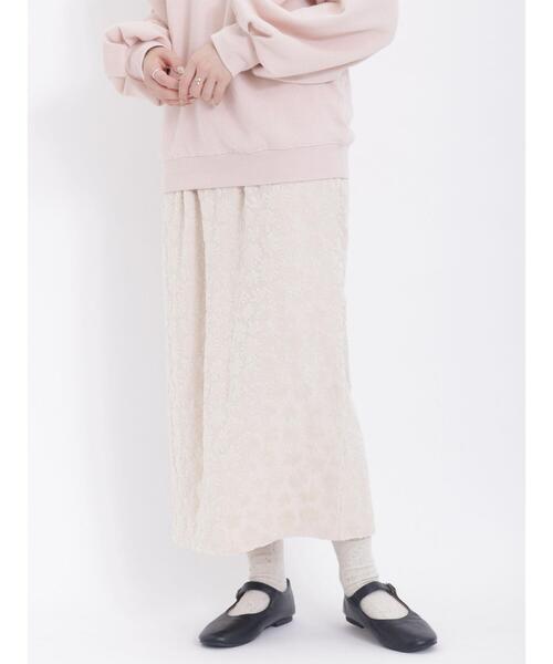 Samansa Mos2(サマンサ モスモス)の「花柄ベロアナロースカート(スカート・レディース・ブラック/オフホワイト・F)」の9枚目の写真