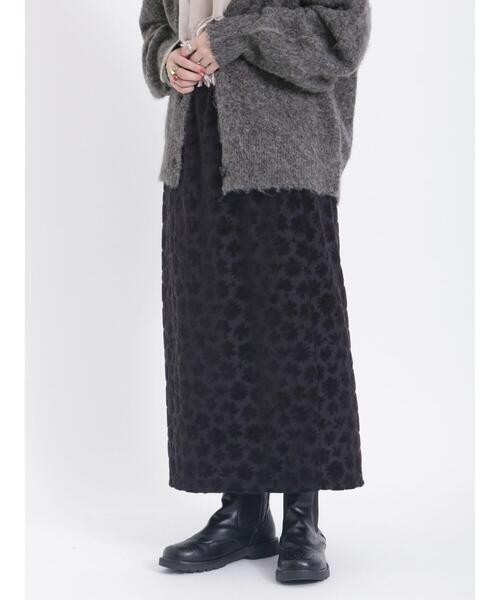 Samansa Mos2(サマンサ モスモス)の「花柄ベロアナロースカート(スカート・レディース・ブラック/オフホワイト・F)」の12枚目の写真