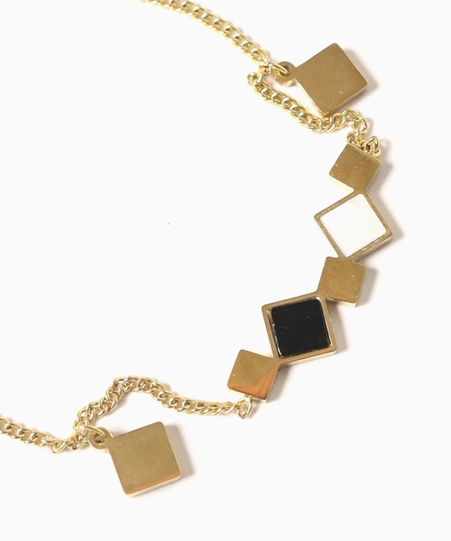 ROOPTOKYO（ループトウキョウ）の「2連 スクエアチャームブレスレット（ブレスレット・レディース・ゴールド/シルバー・FREE）」の5枚目の写真