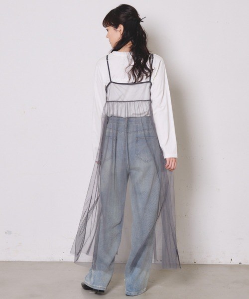 paravion(パラビオン)の「シアーチュールキャミワンピース(ワンピース・レディース・ピンク/チャコールグレー/アイボリー・FREE)」の5枚目の写真