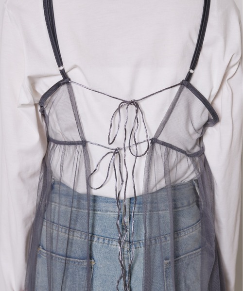 paravion(パラビオン)の「シアーチュールキャミワンピース(ワンピース・レディース・ピンク/チャコールグレー/アイボリー・FREE)」の11枚目の写真