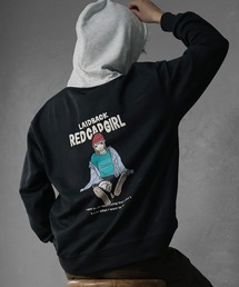 【MinoriTY select】”RED CAP GIRL” ガールプリントパーカー オーバーサイズ プルオーバー ルーズフィット ビッグシルエット メンズ 秋服