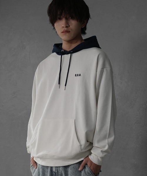 MinoriTY(マイノリティ)の「【MinoriTY select】”RED CAP GIRL” ガールプリントパーカー オーバーサイズ プルオーバー ルーズフィット ビッグシルエット メンズ 秋服(パーカー・メンズ・グレー/アッシュグレー/ネイビー/アイボリー・L/M)」の7枚目の写真