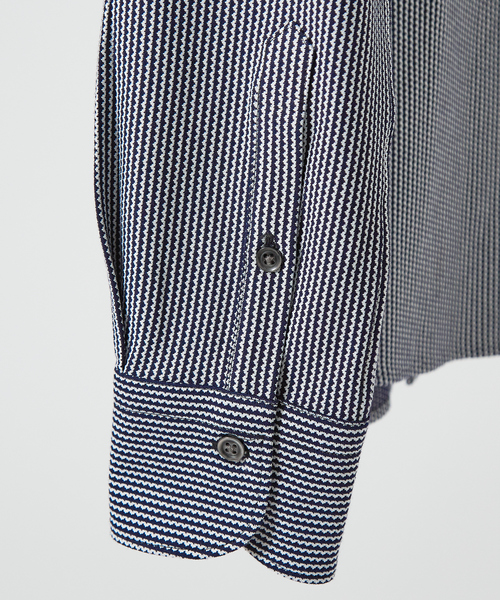 DESIGNWORKS(デザインワークス)の「サーフニットハニカム 長袖シャツ(シャツ/ブラウス・メンズ・ブラック/ネイビー/ホワイト/サックスブルー・44/50/46/48)」の9枚目の写真