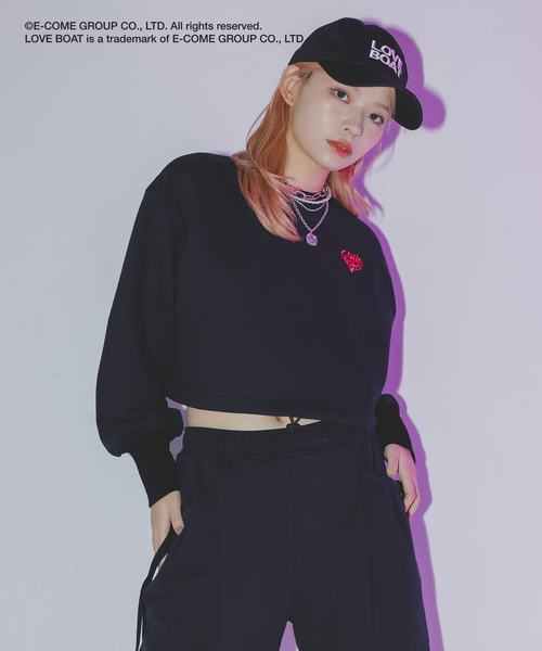 VIS（ビス）の「【LOVE BOAT VIS別注】ロゴスウェットプルオーバー【洗える】（スウェット・レディース・オフホワイト/ブラック系その他/ホワイト系その他4/ブラック系その他2・FREE）」の3枚目の写真
