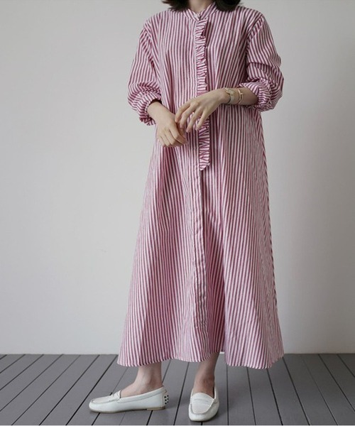 MAISON DE THERESE(メゾン ド テレーズ)の「ストライプシャツワンピース(シャツワンピース・レディース・ブルー/ピンク・S/M)」の5枚目の写真