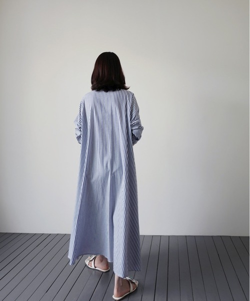 MAISON DE THERESE(メゾン ド テレーズ)の「ストライプシャツワンピース(シャツワンピース・レディース・ブルー/ピンク・S/M)」の4枚目の写真