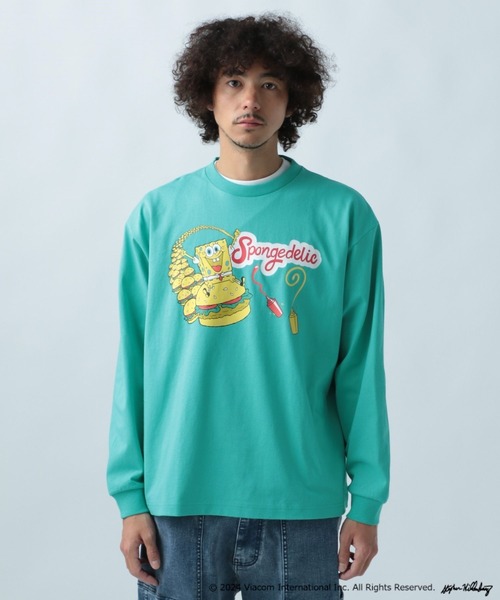 BAYFLOW(ベイフロー)の「【SpongeBob(スポンジ・ボブ)×BAYFLOW】長袖Tシャツ(Tシャツ/カットソー・メンズ・ブラック/オフホワイト/グリーン・FREE)」の5枚目の写真