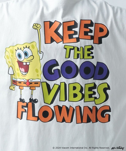 BAYFLOW(ベイフロー)の「【SpongeBob(スポンジ・ボブ)×BAYFLOW】長袖Tシャツ(Tシャツ/カットソー・メンズ・ブラック/オフホワイト/グリーン・FREE)」の4枚目の写真